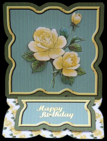 Yellow Rose Shaped Easel Card by Carol Bath 