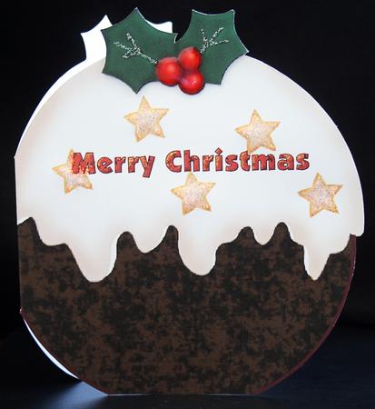 Christmas Pudding Shaped Card by Carol Bath 