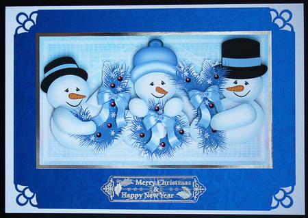 Christmas Joy Decoupage in Blue by Carol Bath 