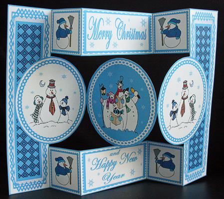 Snowman Circle Shutter Card by Carol Bath 