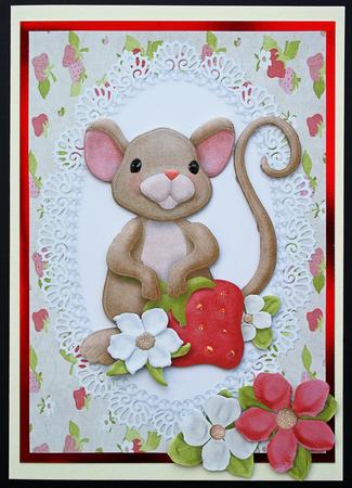 Mouse with Strawberries by Carol Bath 
