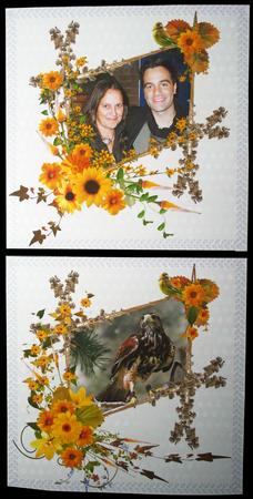 Embroidered Autumn Hues Quick Scrapbook Pages by Carol Bath 