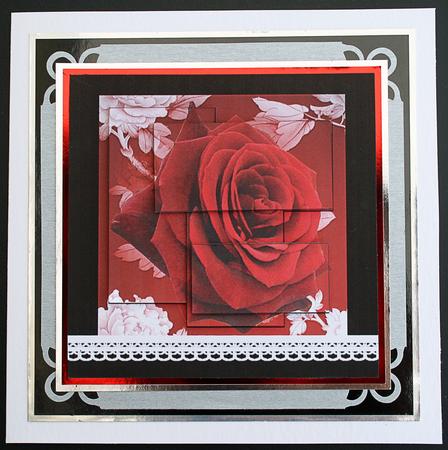 Intertwined Pyramid Red Roses and Lace by Carol Bath 