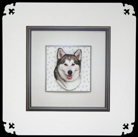 Siberian Husky Portrait 3D Decoupage by Carol Bath 