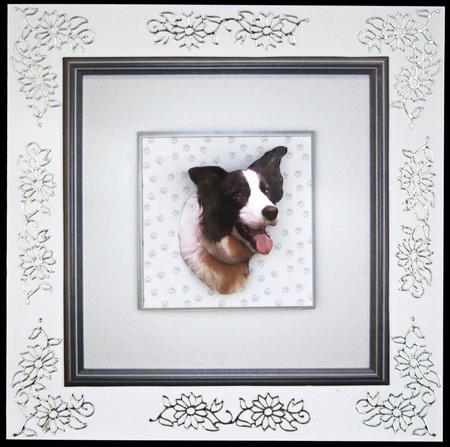 Border Collie Portrait 3D Decoupage by Carol Bath 
