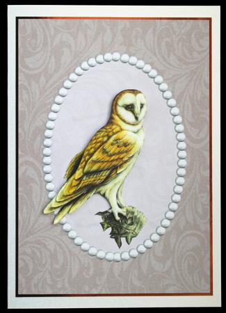 Coffee Swirls and Pearls Card Front by Carol Bath 