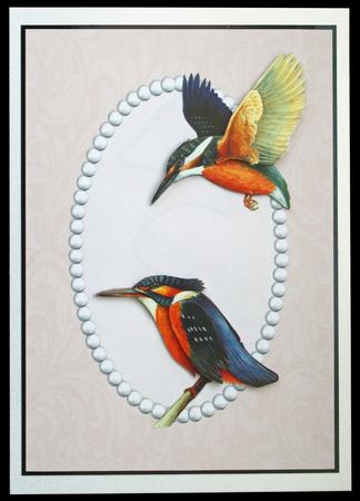 Peach Swirls and Pearls Card Front by Carol Bath 