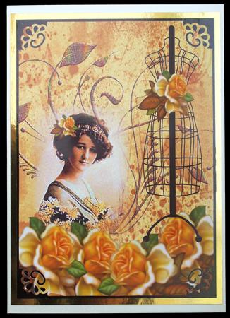 A4 Vintage Lady in Sepia by Carol Bath 
