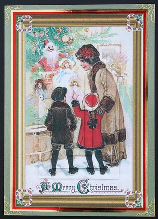 Christmas Window Shopping Pyramid Topper by Carol Bath 