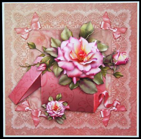 Boxed Rose with Ribbons and Lace Step by Step by Carol Bath 