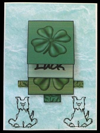 Good Luck Four Leaf Clover Waterfall Card Sheet by Carol Bath 
