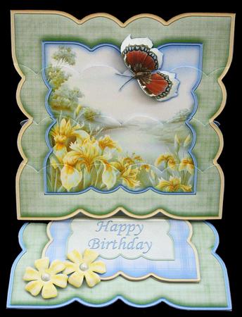Lemon Irises & Butterfly Easel Card Kit by Carol Bath 