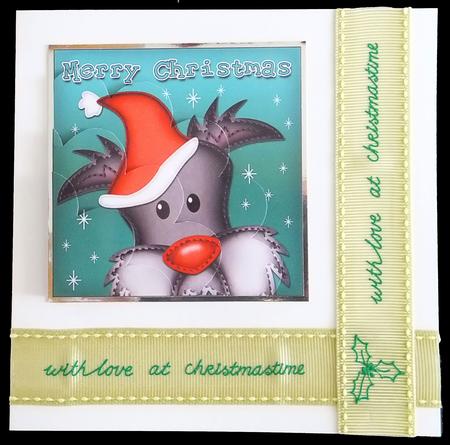 Xmas Scottie Dog Fun Novelty Shell Edged Corner Side Stacker by Carol Bath 