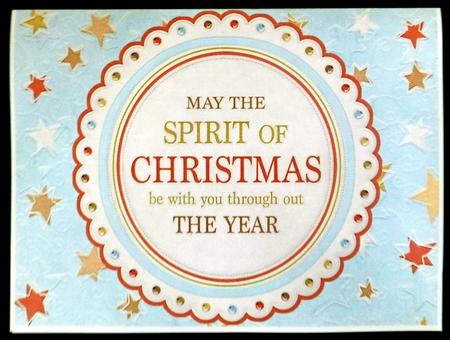 Spirit of Christmas Calendar Backed Christmas Card by Carol Bath 