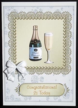 Champagne Bottle & Glass - 18th & 21st Birthday by Carol Bath 