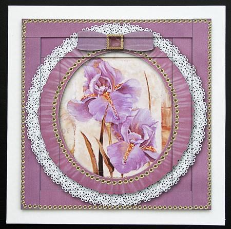 Purple Iris Ruffle Spiral Edge Stacker by Carol Bath 
