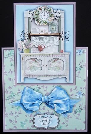 Shabby Chic Dresser - Vertical Foldback Card by Carol Bath 