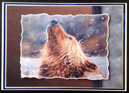 Bear in Water Painting Quick Card by Carol Bath 
