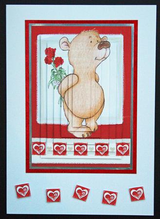 Hunni Bear Red Rose Pyramid. by Carol Bath 