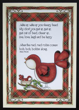 Red, Red Robin Card Topper by Carol Bath 