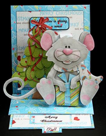 Christmas Mouse and Christmas Tree Pop-up Slider Card Kit by Carol Bath 