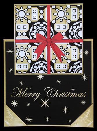 Christmas Present Vertical Fold Back Black by Carol Bath 
