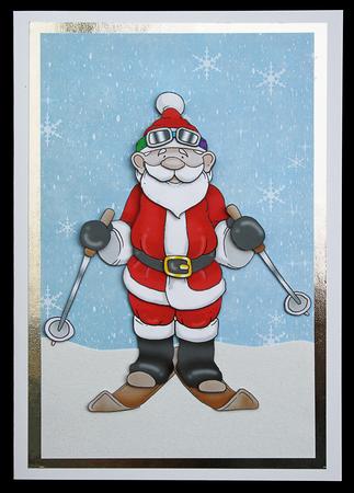 Skiing Santa Doodles by Carol Bath 