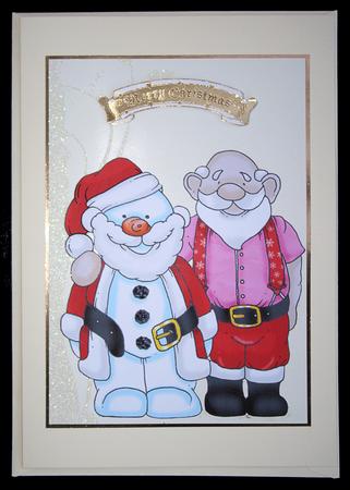 Santa and Snowman Doodles Large Image by Carol Bath 