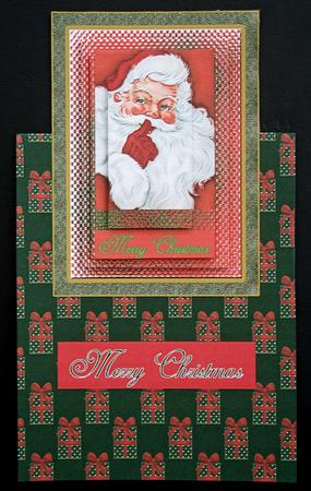 Vertical Fold Back Sssshhhh Santa Pyramid by Carol Bath 