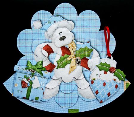 Beary Christmas - Scallop Pyramid Wobble Card Part 1 by Carol Bath 