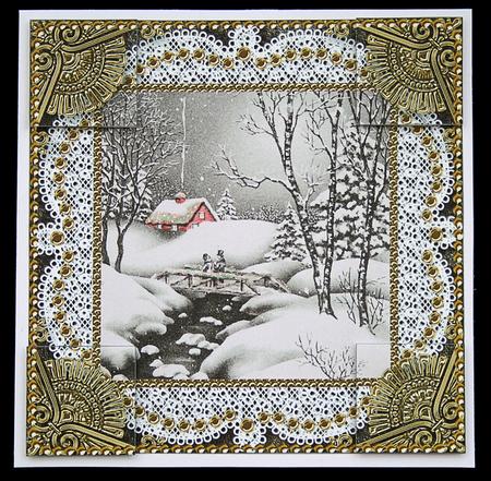 Christmas Snow Scene 8inch Picture Sheet by Carol Bath 