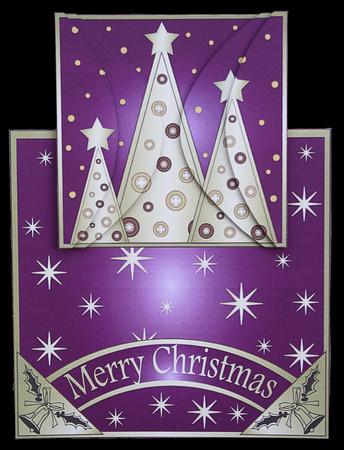 Buttons Christmas Trees Vertical Fold Back Burgundy by Carol Bath 