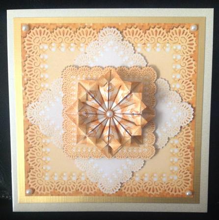 Lacy Yellow Squares - Teabag Folding Mini-kit by Carol Bath 