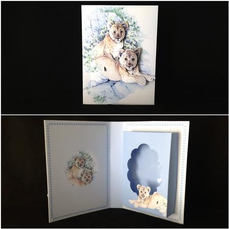 Lion Cubs Combi Card Box Hand Cut Version by Carol Bath 