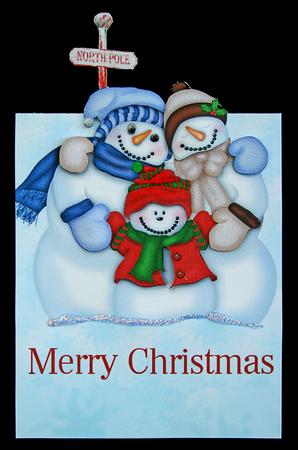 Snow Family Hugs Over the Edge by Carol Bath 