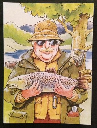 Fishing Fisherman Combi Card Box Handcut Version by Carol Bath 