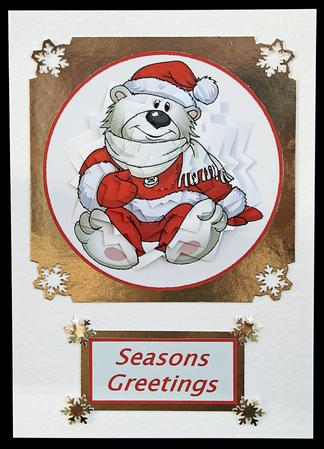 Polar Bear Xmas Pyramage Double Star by Carol Bath 