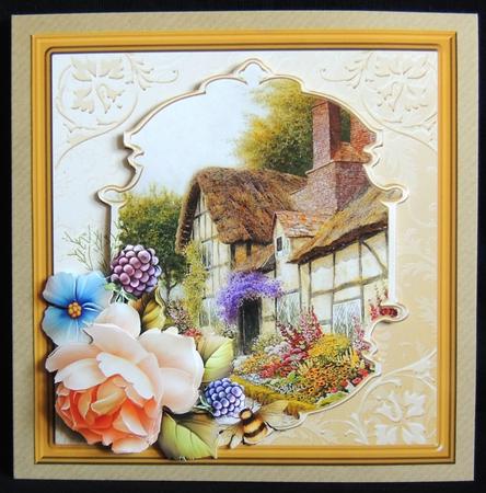 English Country Garden Card, with a Topper and Decoupage by Carol Bath 