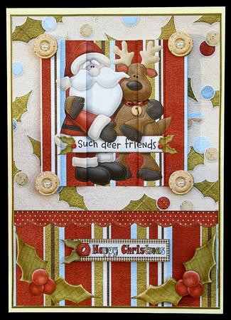 Festive Friends Christmas Side Stacker Card Front by Carol Bath 