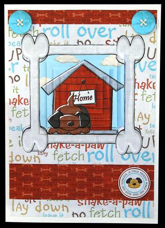 In the Doghouse Pyramid Card Front by Carol Bath 
