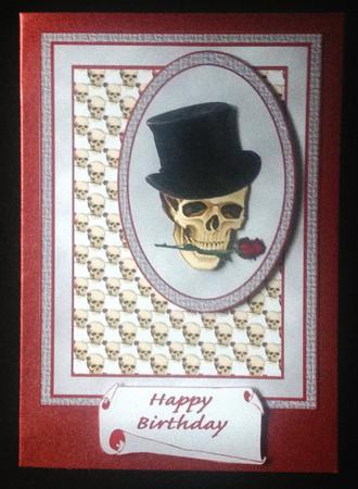 Skull with Rose Quick Card by Carol Bath 