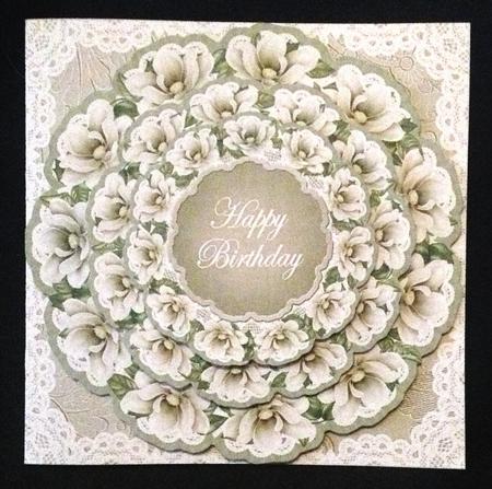 Olive Magnolia Happy Birthday 3D Doily Card Mini Kit by Carol Bath 