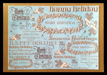 Christmas Text Backing Paper Landscape - Turquoise by Carol Bath 