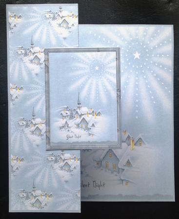 Silent Night No Hole Fold Back Card by Carol Bath 
