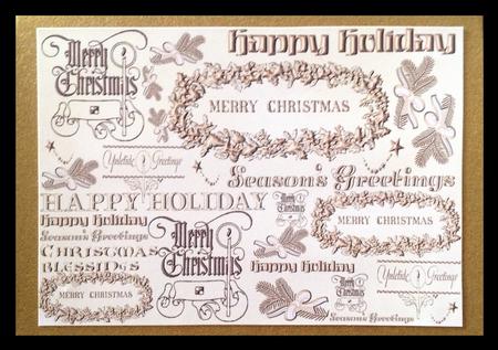Christmas Text Backing Paper Landscape - Cream by Carol Bath 