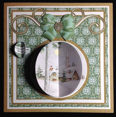 Winter Pub 3D Bauble 8in Card Front Mini Kit by Carol Bath 