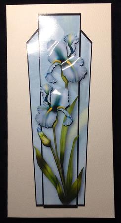 Art Deco Large Dl Topper - Pale Blue Iris by Carol Bath 