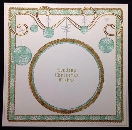 Green Diddy Flakes Christmas Bauble 8in Insert Panel by Carol Bath 