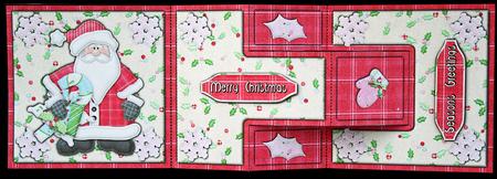 Winter Warmers Santa Pink T-step Tri Fold by Carol Bath 
