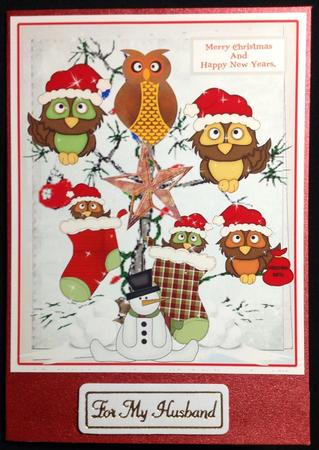 Hoot! Hoot! Hooray Christmas Topper & Insert & Verse by Carol Bath 